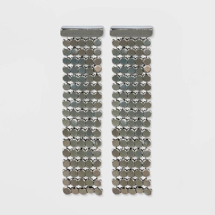Hematite Mesh Linear Earrings - A New Day Black