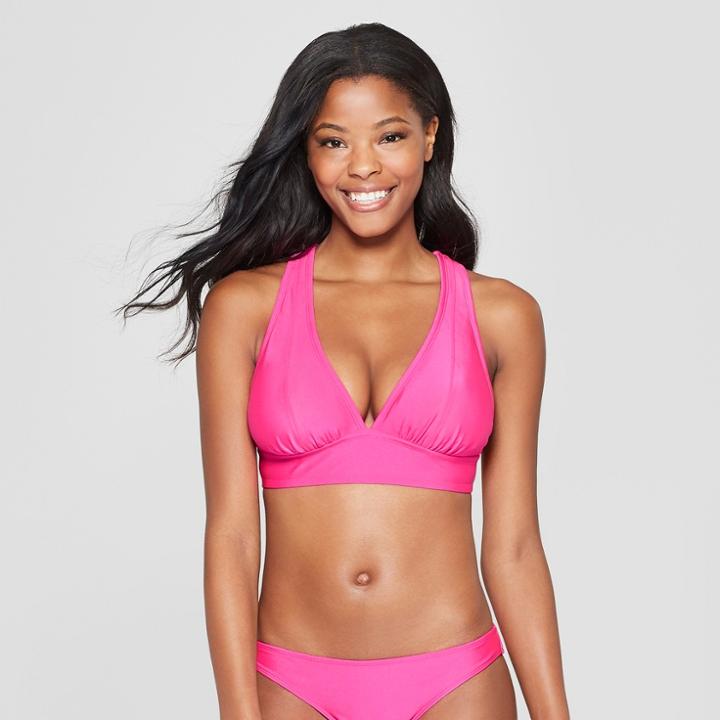 Women's Elongated Triangle Bikini Top - Xhilaration Hot Pink D/dd Cup