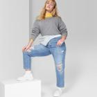 Women's Plus Size High-rise Mom Jeans - Wild Fable Medium Blue Wash