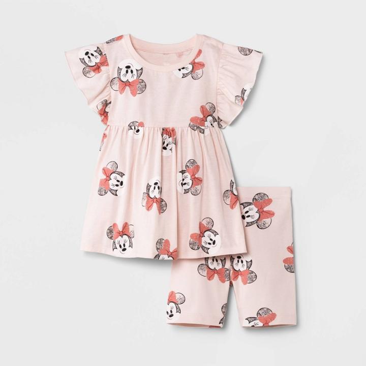 Disney Toddler Girls' 2pc Minnie Mouse Top And Bottom