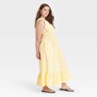 Women's Plus Size Sleeveless Smocked Waist Dress - A New Day Light Yellow
