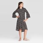 Girls' Floral Midi Dress - Art Class Black L, Girl's,