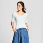 Women's 3/4 Sleeve Fitted T-shirt - A New Day Mint (green)