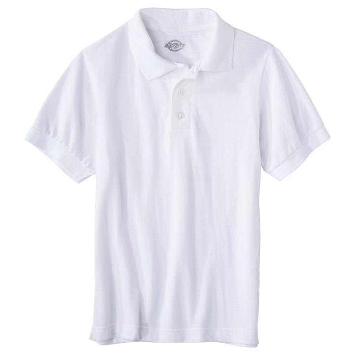 Dickies Boys' Pique Uniform Polo Shirt - White L, Boy's,