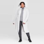 Women's Plus Size Brushed Rib Long Sleeve Cardigan - Ava & Viv Light Gray Heather