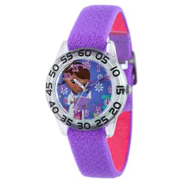Disney Girls' Doc Mcstuffins Plastic Watch - Purple