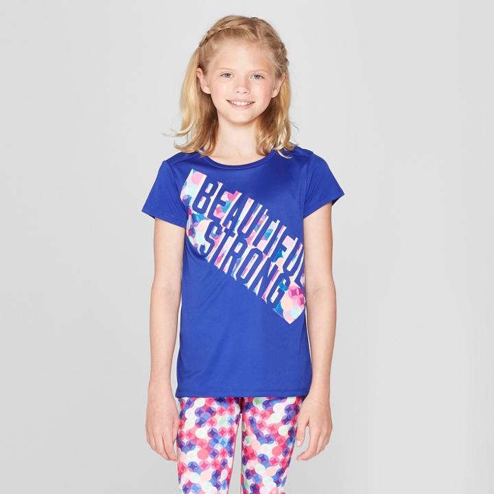 Girls' Beautiful Strong Graphic Tech T-shirt - C9 Champion Cobalt Blue