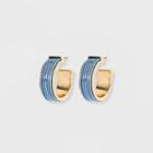 Sugarfix By Baublebar Textured Hoop Chain Statement Earrings - Blue