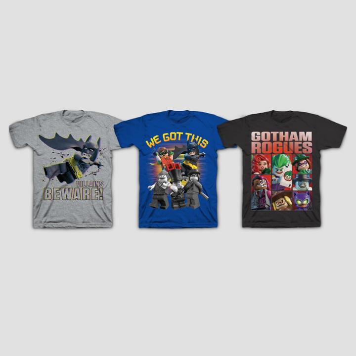 The Lego Batman Movie Boys' Lego The Batman Movie Short Sleeve T-shirt - Blue L, Black Blue Gray