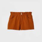 Women's High-rise Button-front Paperbag Jean Shorts - Wild Fable Rust