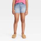 Girls' High-rise Midi Jean Shorts - Art Class Medium Wash Xs,