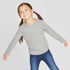 Toddler Girls' Long Sleeve Sparkle T-shirt - Cat & Jack Gray