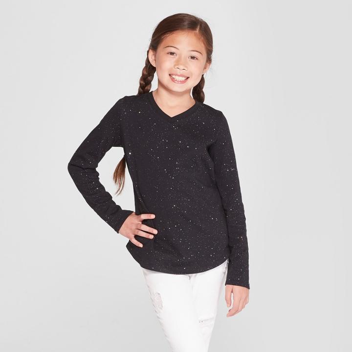 Girls' Sprinkles Long Sleeve T-shirt - Cat & Jack Black