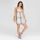 Women's Gingham Sundress - 3hearts (juniors') Black/white/peach M, Brown Orange