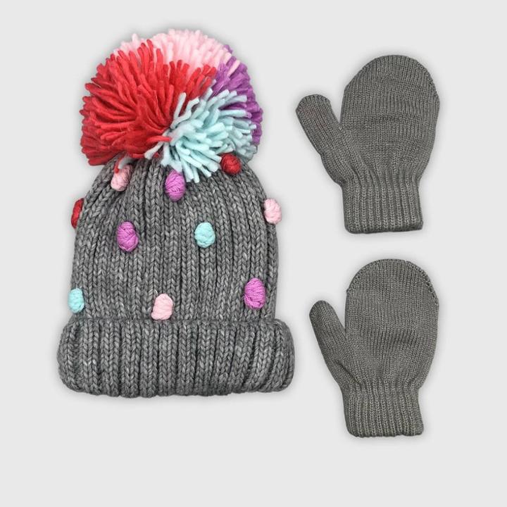 Toddler Boys' Hat And Glove Set - Cat & Jack Grey 2t-5t, Girl's, Gray