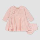 Burt's Bees Baby Baby Girls' Pointelle Dress & Diaper Cover Set - Light Pink