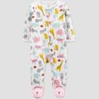 Baby Girls' Safari Interlock Footed Pajama - Just One You Made By Carter's Newborn