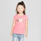 Toddler Girls' Smile Short Sleeve T-shirt - Cat & Jack Luminous Coral