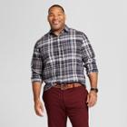 Men's Big & Tall Long Sleeve Linen Cotton Button-down Shirt - Goodfellow & Co Federal Blue