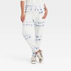 Women's Tie-dye Mid-rise French Terry Jogger Pants - Universal Thread Blue/white