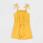 Toddler Girls' Eyelet Tank Romper - Cat & Jack Gold