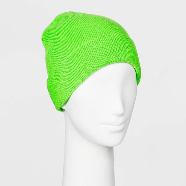 Women's Basic Beanie - Wild Fable Olive One Size, Green
