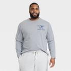 Men's Big & Tall Long Sleeve Printed Lyndale T-shirt - Goodfellow & Co Heathered Gray