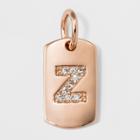 Sterling Silver Initial Z Cubic Zirconia Pendant - A New Day Rose Gold, Rose Gold - Z