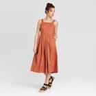 Women's Pleated Sleeveless Dress - Universal Thread Rust 2, Women's, Red