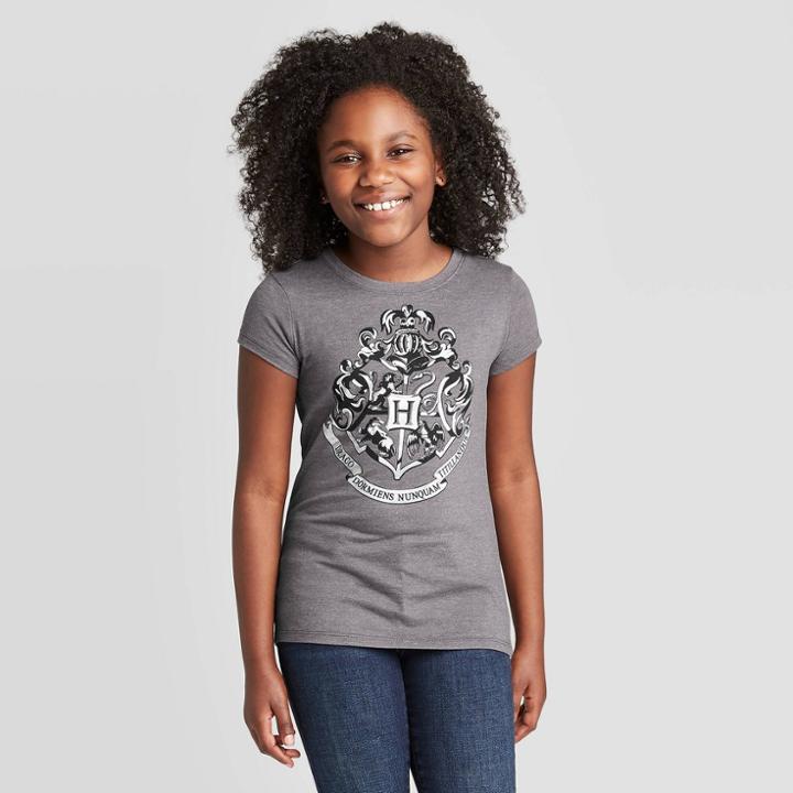 Girls' Harry Potter Hogwarts Graphic T-shirt - Gray
