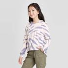 Girls' Tie Dye Hoodie Pullover - Art Class Cream