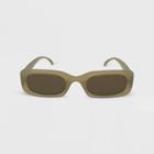 Women's Solid Plastic Rectangle Sunglasses - Wild Fable Tan