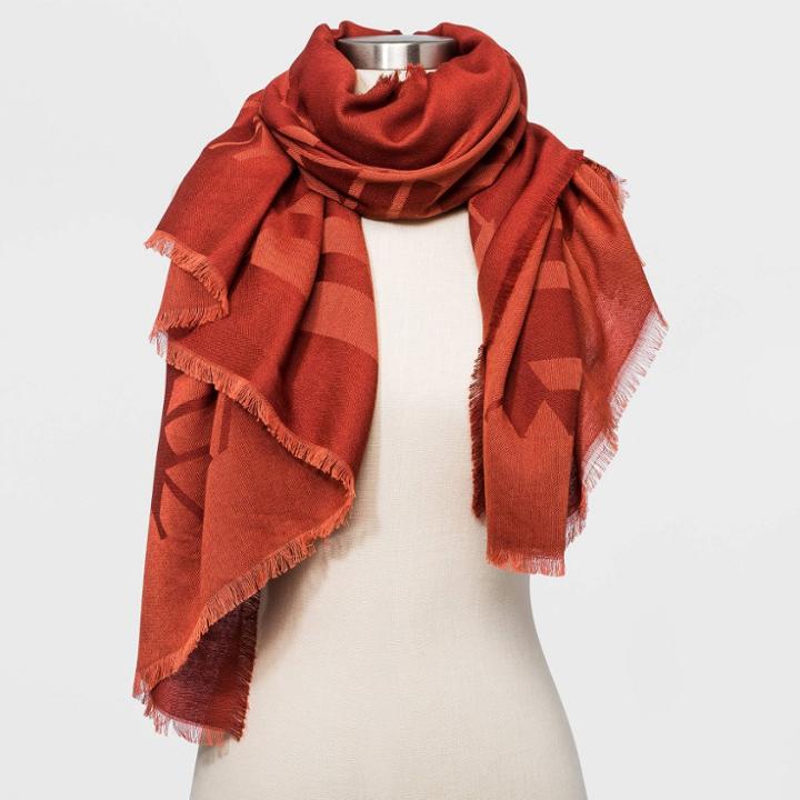 Women's Jacquard Wrap Scarf - Universal Thread Pink
