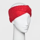 Women's Knit Crossover Cold Weather Headband - A New Day Red