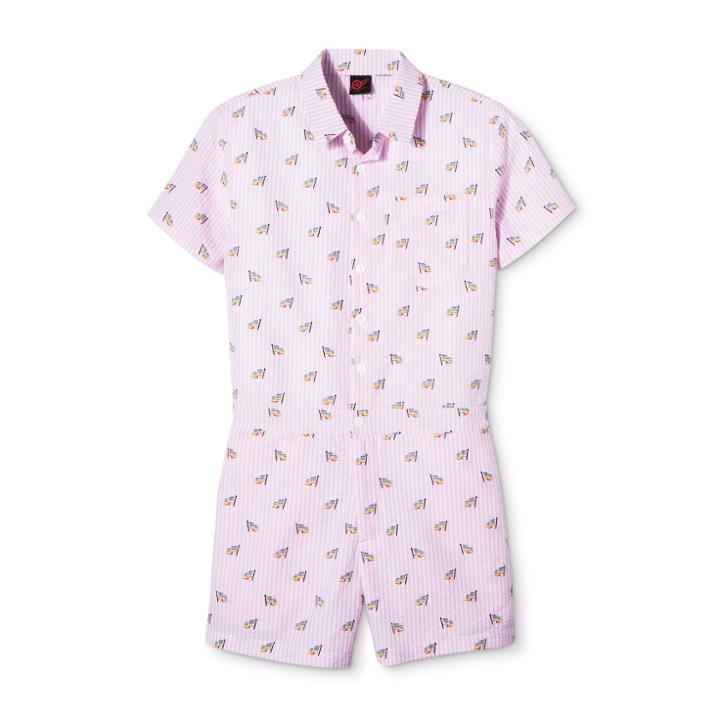 Target Pride Adult Seersucker Rainbow Flag Romper - White