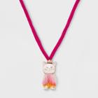 Girls' Cat Pom Necklace - Cat & Jack One Size,