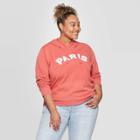 Fifth Sun Women's Pairs Plus Size Long Sleeve Hooded Sweatshirt - Red 1x, Women's,