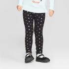 Toddler Girls' Heart Leggings - Cat & Jack Black/gold