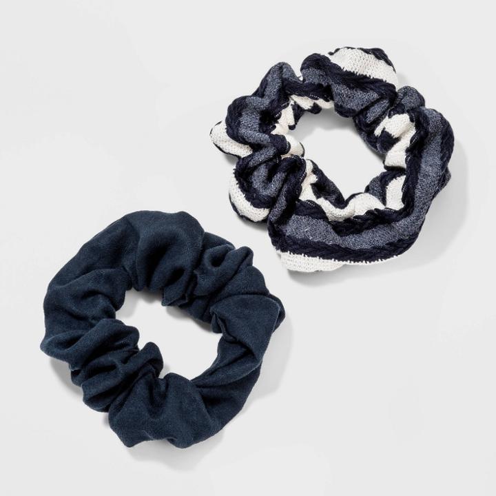 Knit Stripe And Solid Twister 2pc - Universal Thread Navy