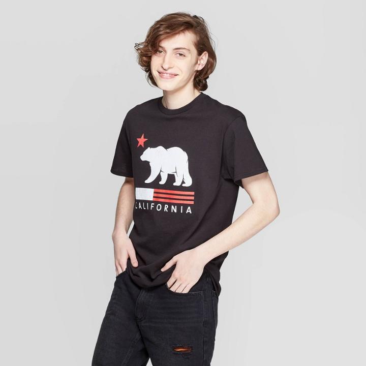Modern Lux Men's Casual Fit Short Sleeve Crewneck Cali Bear Graphic T-shirt - Modern