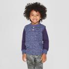Toddler Boys' French Terry Henley Long Sleeve Sweater - Cat & Jack Blue