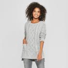 Women's Long Sleeve Tunic Sweater With Pockets - Cliche Gray