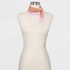 Women's Pleated Gingham Chiffon Neckerchief - A New Day Brown / Purple