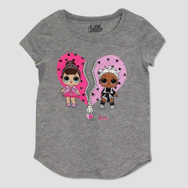 Girls' L.o.l. Surprise! Short Sleeve T-shirt - Heather Gray