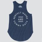 Women's Perfect Waves And Sunny Days Graphic Tank Top - Awake Navy M, Size: