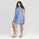 Women's Plus Size Sleeveless Scoop Neck Denim Dress - Universal Thread Medium Blue