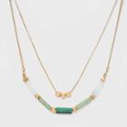 Semi-precious Stones With Malachite Aventurine Jade Necklaces - Universal Thread Green, Women's