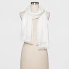 Women's Floral Jacquard Oblong Scarf - A New Day Cream (ivory)