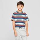 Boys' Short Sleeve Stripe T-shirt - Cat & Jack Teal/red