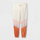 Girls' Tie-dye Jogger Pants - Art Class Orange